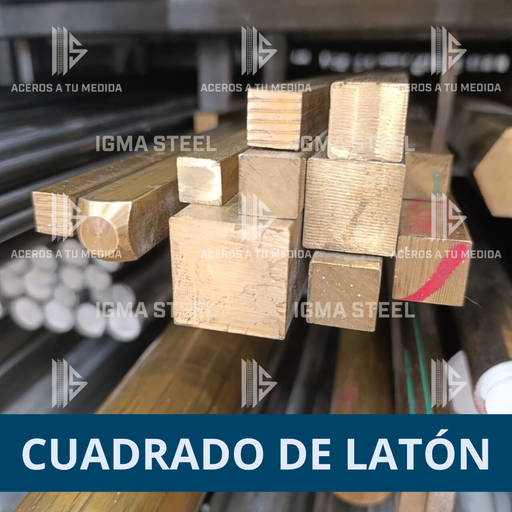 Barras sólidas cuadradas de latón apiladas en rack